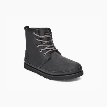 UGG Harkley Weather Black Lace-up Boots for Men (FDLS43801)